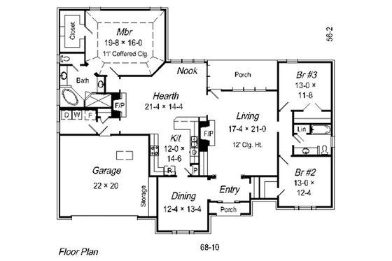 Floor Plan - Main Floor for European House Plan #329-251 - 3 bed, 2 bath
