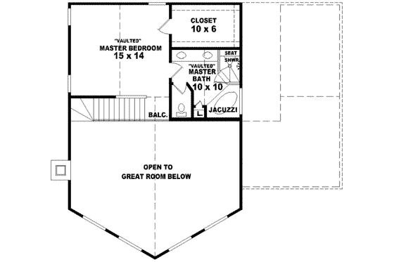 Floor Plan - Upper Floor for Contemporary House Plan #81-709 - 3 bed, 3 bath