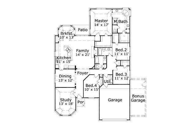 European Floor Plan - Main Floor Plan #411-687