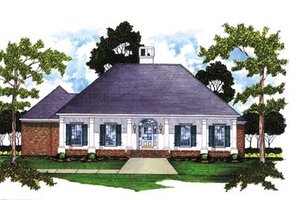 Southern Exterior - Front Elevation Plan #36-163