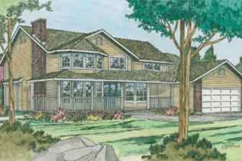 Colonial Style House Plan - 3 Beds 2.5 Baths 2175 Sq/Ft Plan #126-114