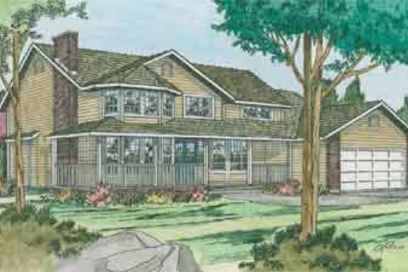 Home Plan - Colonial Exterior - Front Elevation Plan #126-114