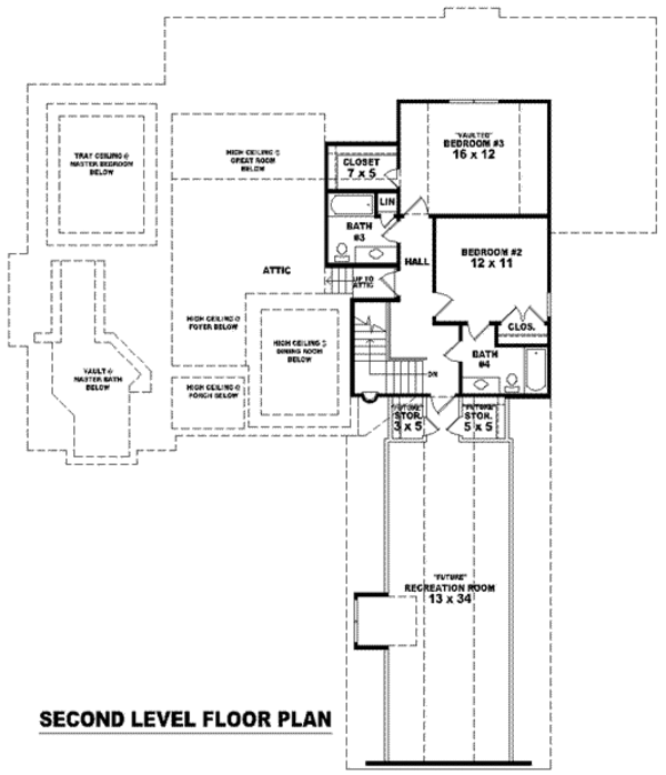 European Floor Plan - Upper Floor Plan #81-1238