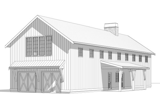 Exterior - Front Elevation 3 for Barndominium House Plan #1114-54 - 3 bed, 2.5 bath
