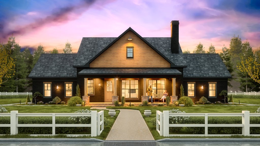 Exterior - Front Elevation 2 for Farmhouse House Plan #54-683 - 3 bed, 2.5 bath