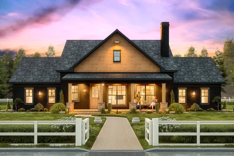House Blueprint - Exterior - Front Elevation 2 for Farmhouse House Plan #54-683 - 3 bed, 2.5 bath