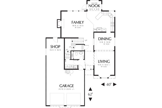 Floor Plan - Main Floor for Traditional House Plan #48-380 - 4 bed, 2.5 bath