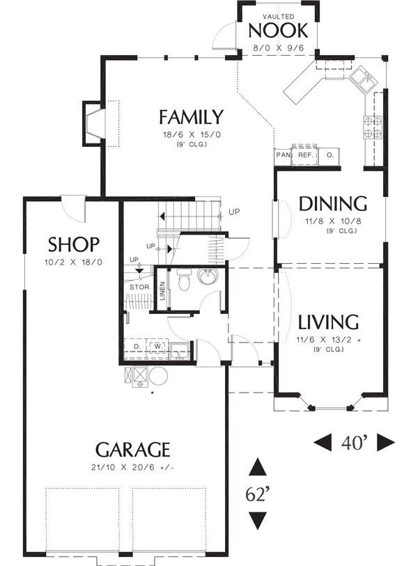 House Plan Design - Traditional Floor Plan - Main Floor Plan #48-380