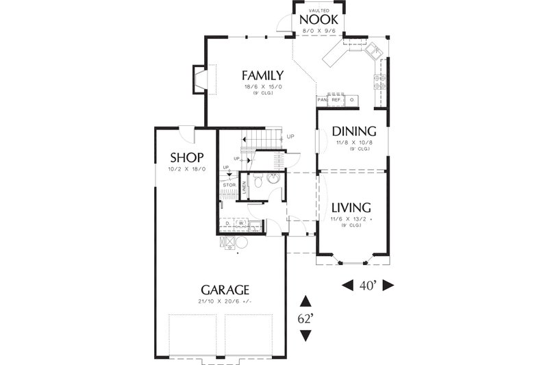 Home Plan - Floor Plan - Main Floor for Traditional House Plan #48-380 - 4 bed, 2.5 bath