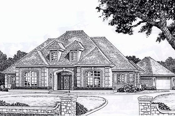 Exterior - Front Elevation for European House Plan #310-868 - 3 bed, 3 bath