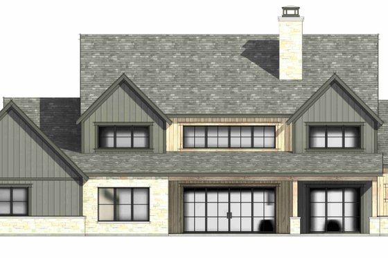 Exterior - Rear Elevation for Tudor House Plan #1096-184 - 4 bed, 4.5 bath