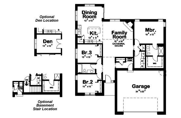House Design - Traditional Floor Plan - Main Floor Plan #20-1520