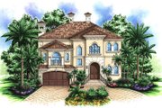 Mediterranean Style House Plan - 7 Beds 4 Baths 4370 Sq/Ft Plan #27-383 