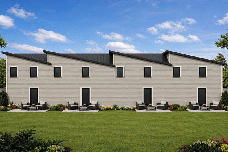 Dream House Plan - Exterior - Rear Elevation for Contemporary House Plan #20-2464 - 12 bed, 12.5 bath