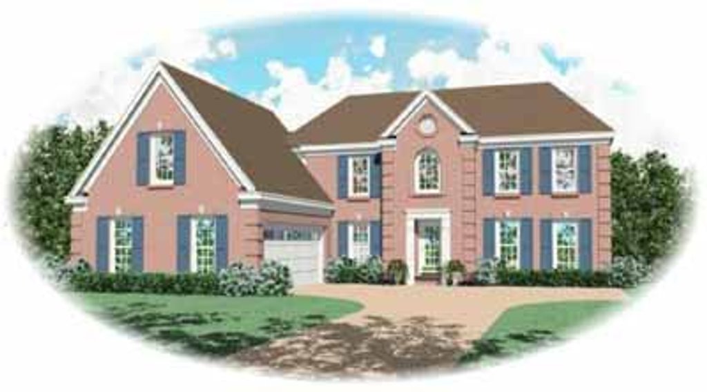 Exterior - Front Elevation 2 for Southern House Plan #81-203 - 4 bed, 3.5 bath