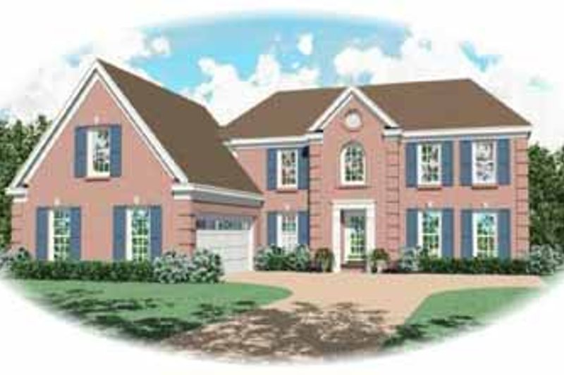 Exterior - Front Elevation 2 for Southern House Plan #81-203 - 4 bed, 3.5 bath
