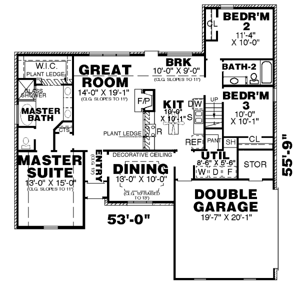 House Blueprint - Traditional Floor Plan - Main Floor Plan #34-106