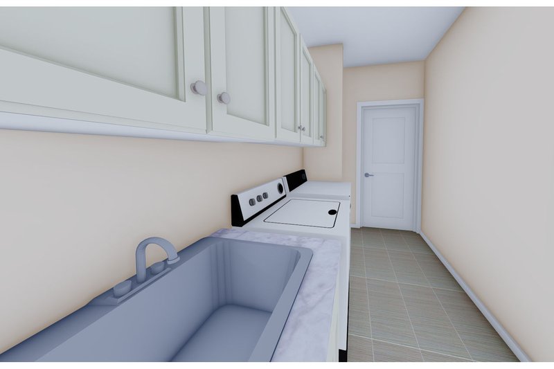 Dream House Plan - Interior - Laundry for Farmhouse House Plan #126-242 - 3 bed, 2 bath