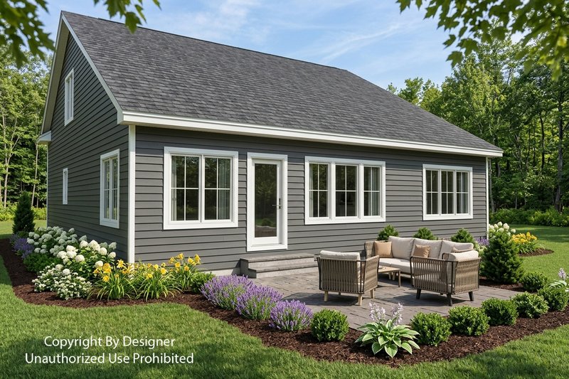 House Plan Design - Exterior - Rear Elevation for Craftsman House Plan #51-1537 - 3 bed, 2.5 bath