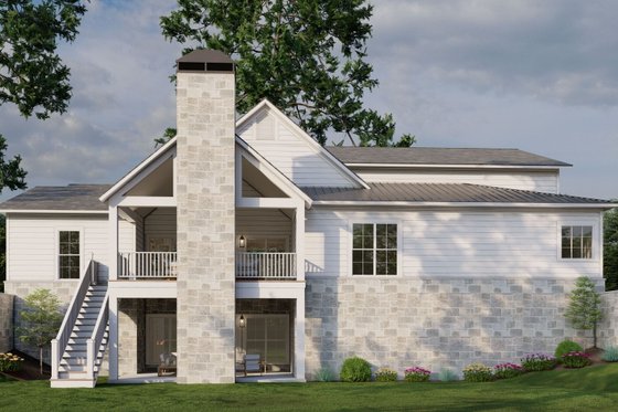 Exterior - Rear Elevation for Farmhouse House Plan #923-371 - 4 bed, 2.5 bath