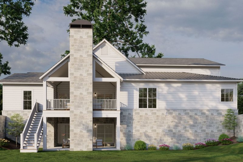 Dream House Plan - Exterior - Rear Elevation for Farmhouse House Plan #923-371 - 4 bed, 2.5 bath
