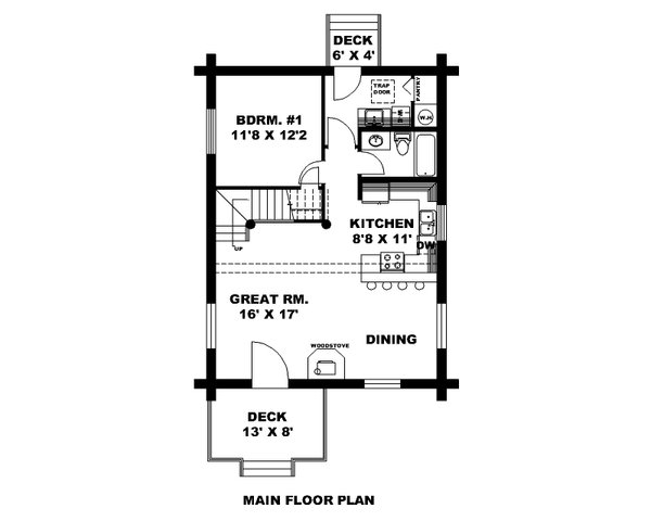 Dream House Plan - Log Floor Plan - Main Floor Plan #117-1033