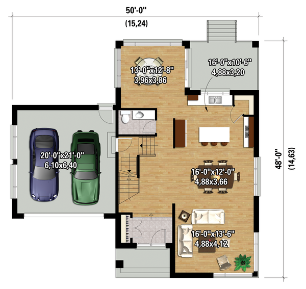 Architectural House Design - Contemporary Floor Plan - Main Floor Plan #25-4263