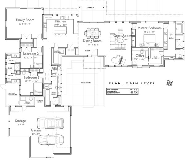 Dream House Plan - Contemporary Floor Plan - Main Floor Plan #892-9