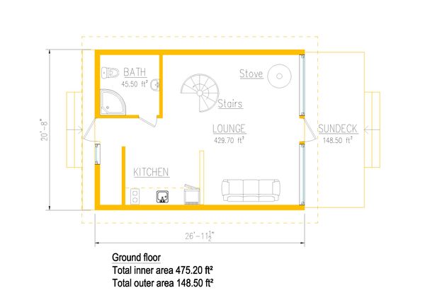 Cabin Floor Plan - Main Floor Plan #549-30