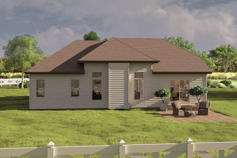 Architectural House Design - Exterior - Rear Elevation for Traditional House Plan #455-227 - 3 bed, 2 bath