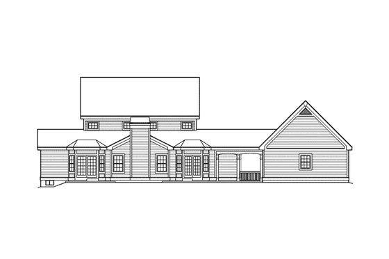 Exterior - Rear Elevation for Farmhouse House Plan #57-352 - 3 bed, 2.5 bath