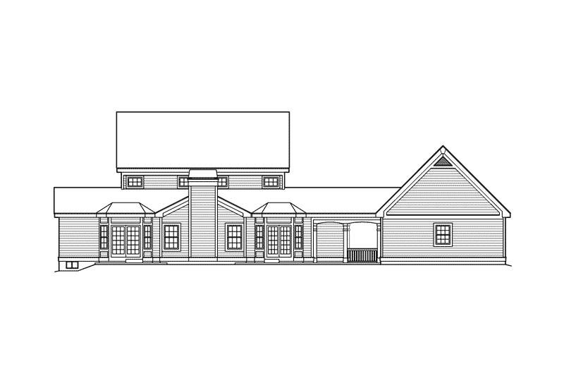 Architectural House Design - Exterior - Rear Elevation for Farmhouse House Plan #57-352 - 3 bed, 2.5 bath