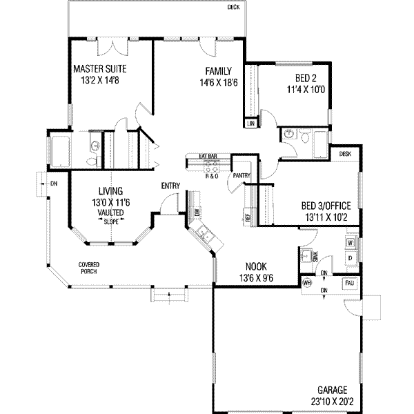 Home Plan - Traditional Floor Plan - Main Floor Plan #60-637