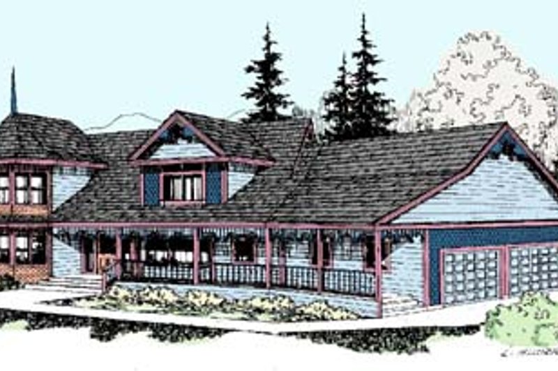 House Design - Country Exterior - Front Elevation Plan #60-549