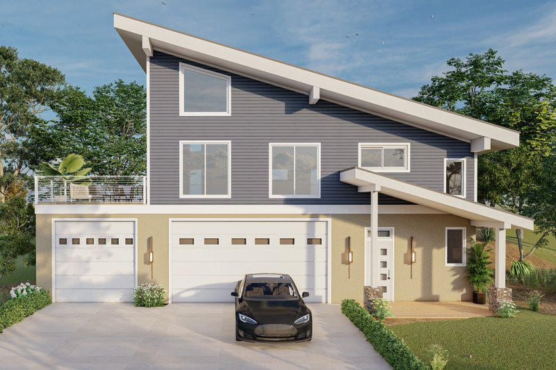House Design - Exterior - Other Elevation 2 for Beach House Plan #932-1095 - 4 bed, 3 bath