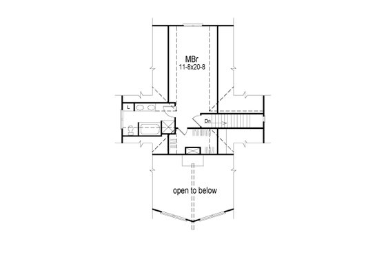 Floor Plan - Upper Floor for Modern House Plan #57-161 - 3 bed, 2 bath