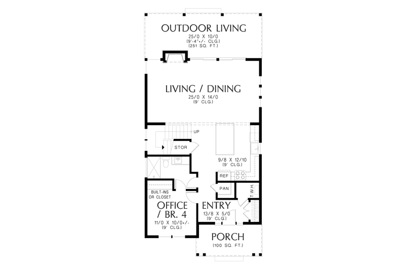 House Plan Design - Floor Plan - Main Floor for Cottage House Plan #48-1116 - 4 bed, 3 bath