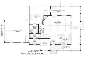 Floor Plan - Main Floor for Farmhouse House Plan #932-137 - 3 bed, 2.5 bath