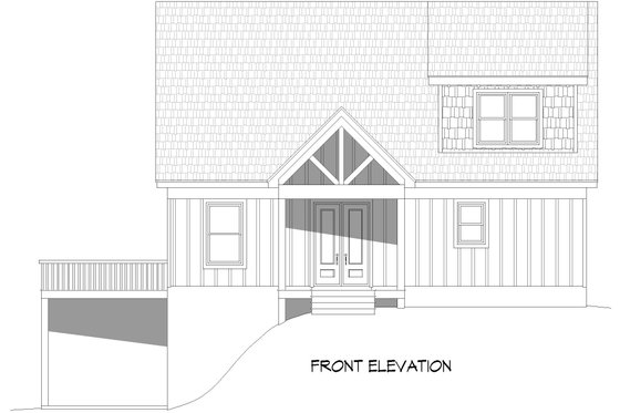 Exterior - Front Elevation 3 for Southern House Plan #932-902 - 3 bed, 3 bath