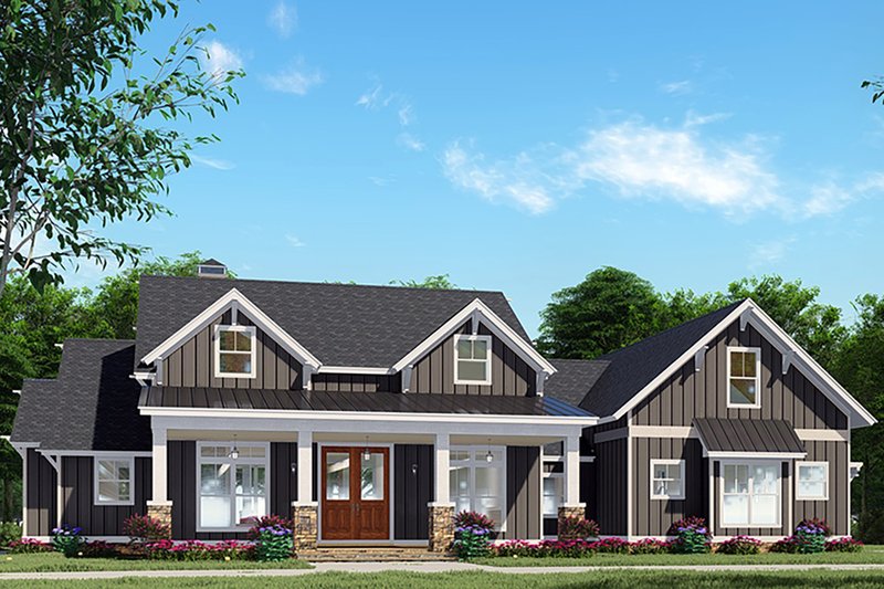 Architectural House Design - Craftsman Exterior - Front Elevation Plan #923-133