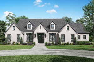 Exterior - Front Elevation 3 for Southern House Plan #430-354 - 3 bed, 3.5 bath