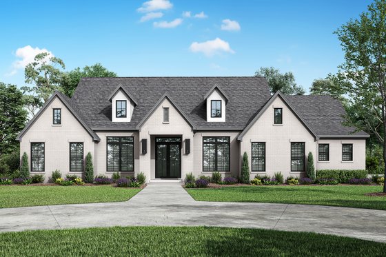 Exterior - Front Elevation 3 for Southern House Plan #430-354 - 3 bed, 3.5 bath