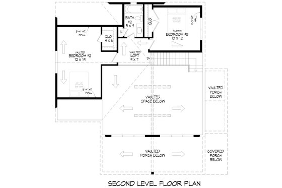 Floor Plan - Upper Floor for Country House Plan #932-1181 - 3 bed, 2.5 bath