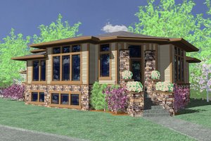 Modern Exterior - Front Elevation Plan #509-1