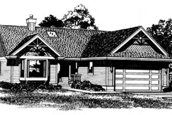Exterior - Front Elevation for Traditional House Plan #47-253 - 3 bed, 2 bath