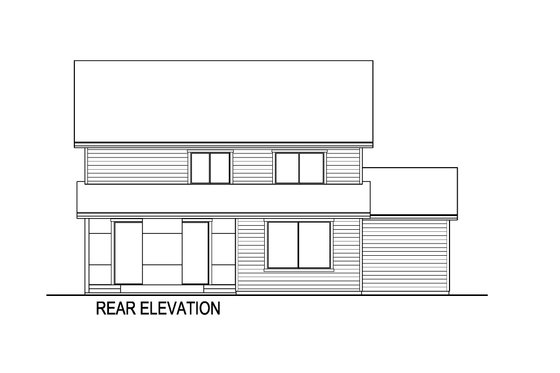 Exterior - Rear Elevation for Contemporary House Plan #569-89 - 4 bed, 3 bath