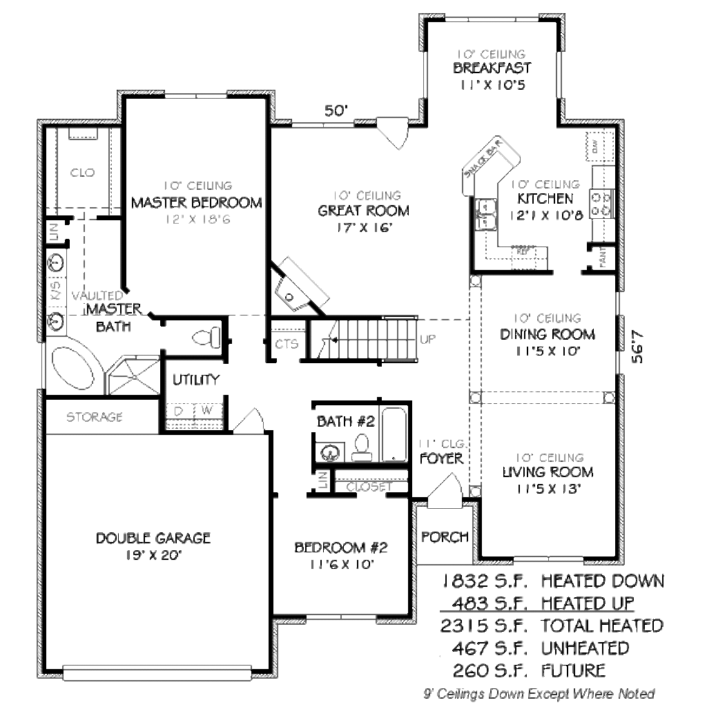 Traditional Style House Plan - 4 Beds 3 Baths 2315 Sq/Ft Plan #424-97 ...