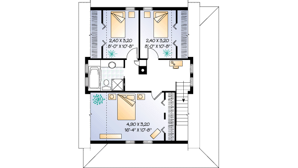 Farmhouse Floor Plan - Upper Floor Plan #23-214