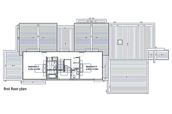 Floor Plan - Upper Floor for Modern House Plan #496-7 - 3 bed, 2.5 bath