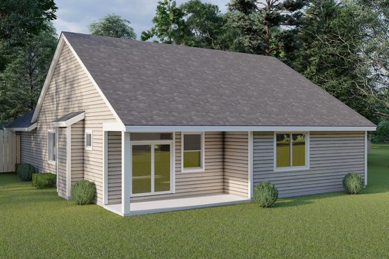 Exterior - Rear Elevation for Craftsman House Plan #53-638 - 4 bed, 2 bath